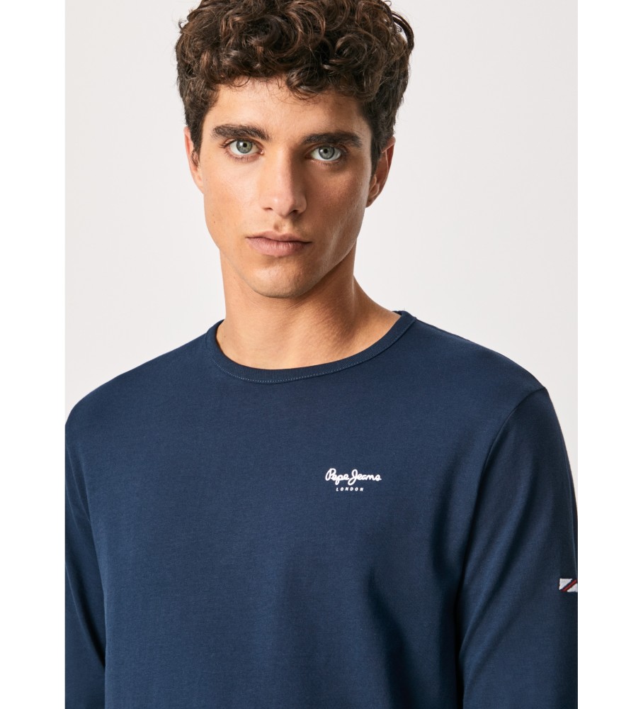 Camiseta Pepe Jeans Original B Sico 2 Longa N azul marinho