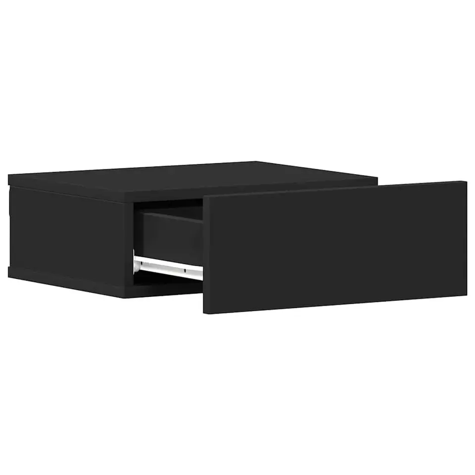 vidaXL - Zwevend Nachtkastje - Zwart - Bewerkt hout - 2 stuks