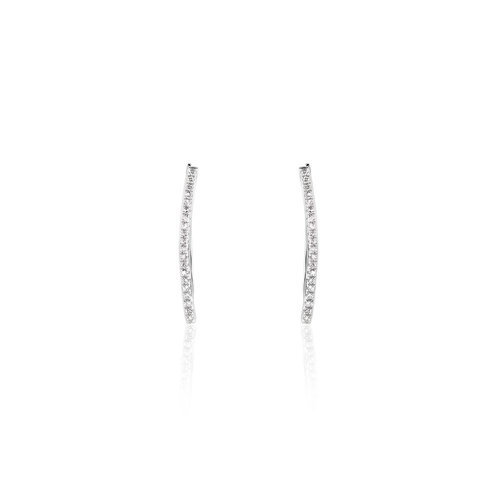 Boucles D'oreilles Grimpantes Fadoua Or Blanc Diamants