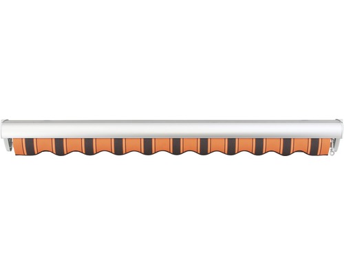 SOLUNA Halfcassette zonnescherm Classic 2,5x1,5, doekdesign 6363, frame E6EV1 zilver geëloxeerd, aandrijving rechts inclusief slinger