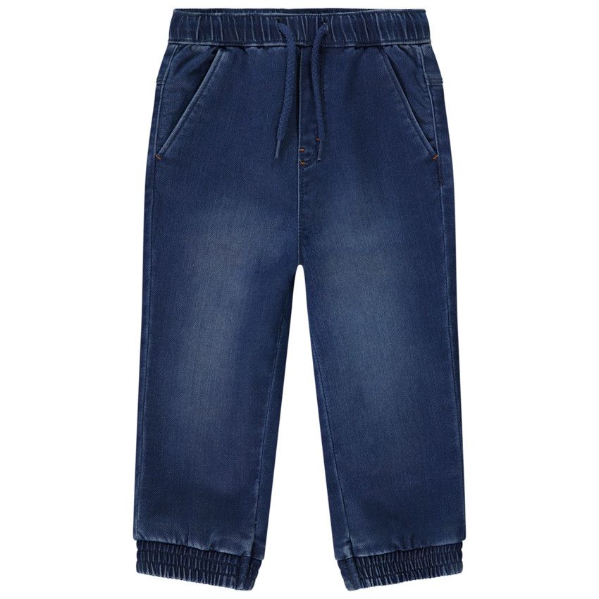 Jean jogger uni pour bébé garçon - Bleu moyen