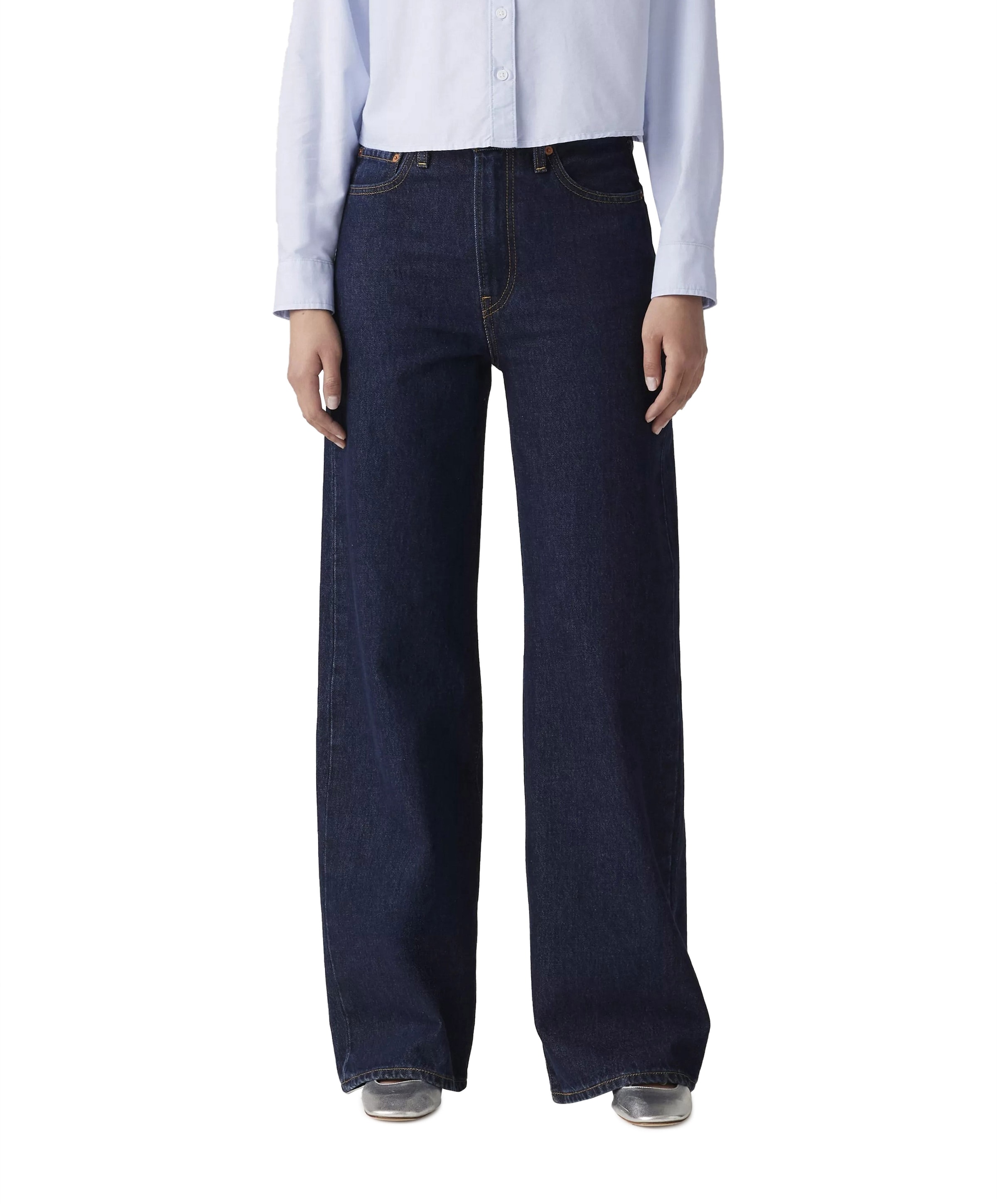 Levi's RIBCAGE WIDE LEG H223 SHADED VIEW dames jeans blauw