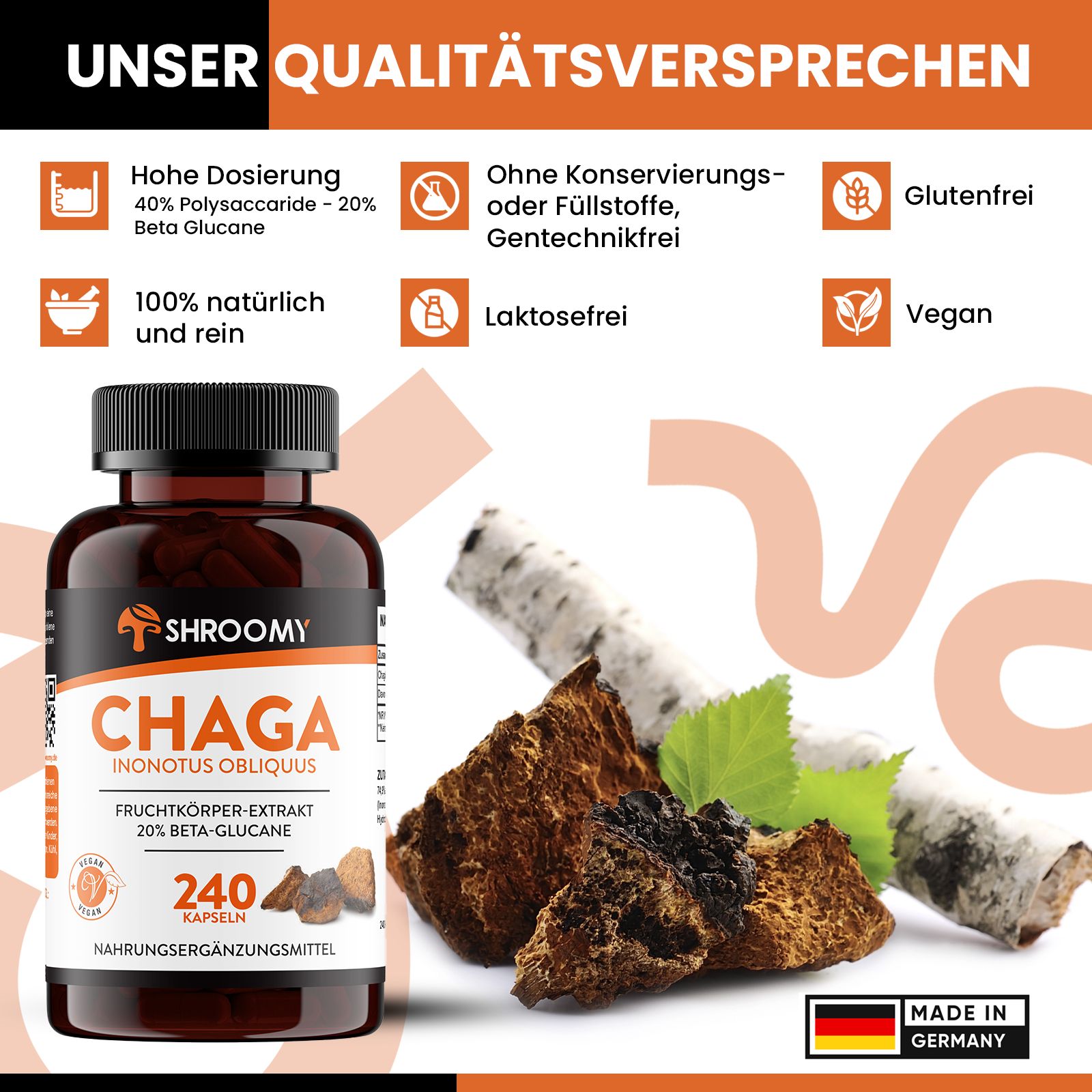 SHROOMY Chaga Extrakt Kapseln