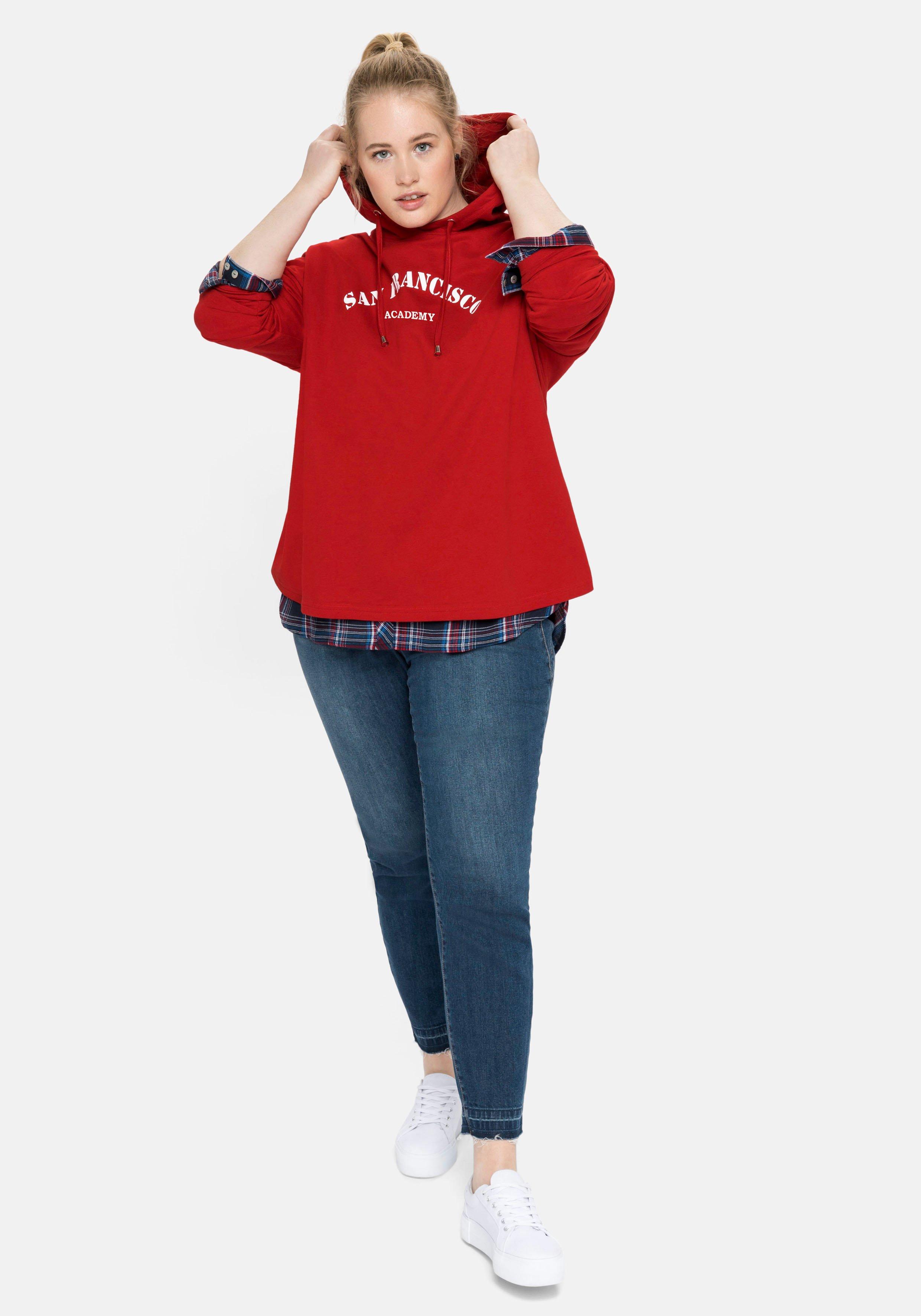 Kapuzensweatshirt mit Frontdruck, in A-Linie