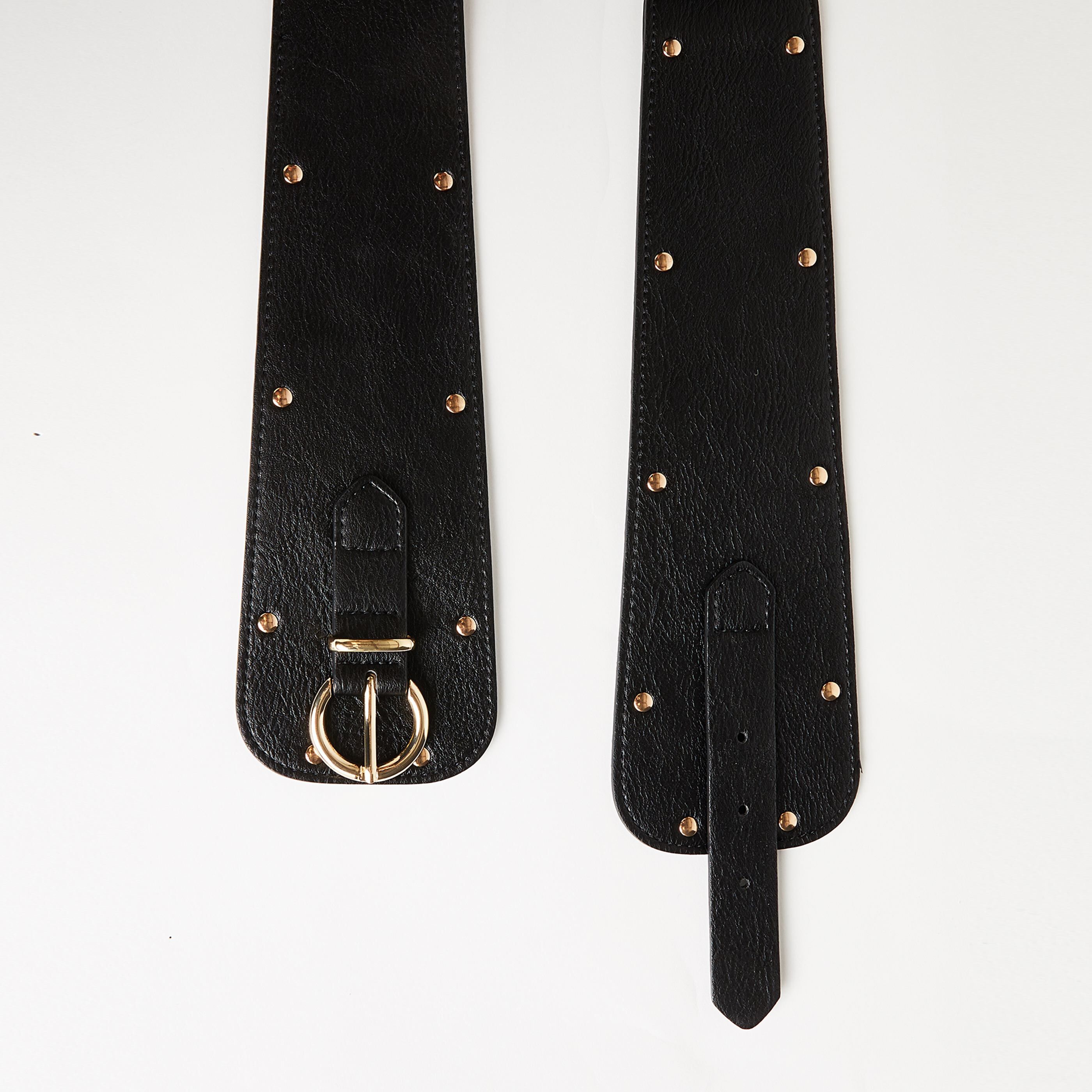 Ceinture large élastiquée femme - NOIR