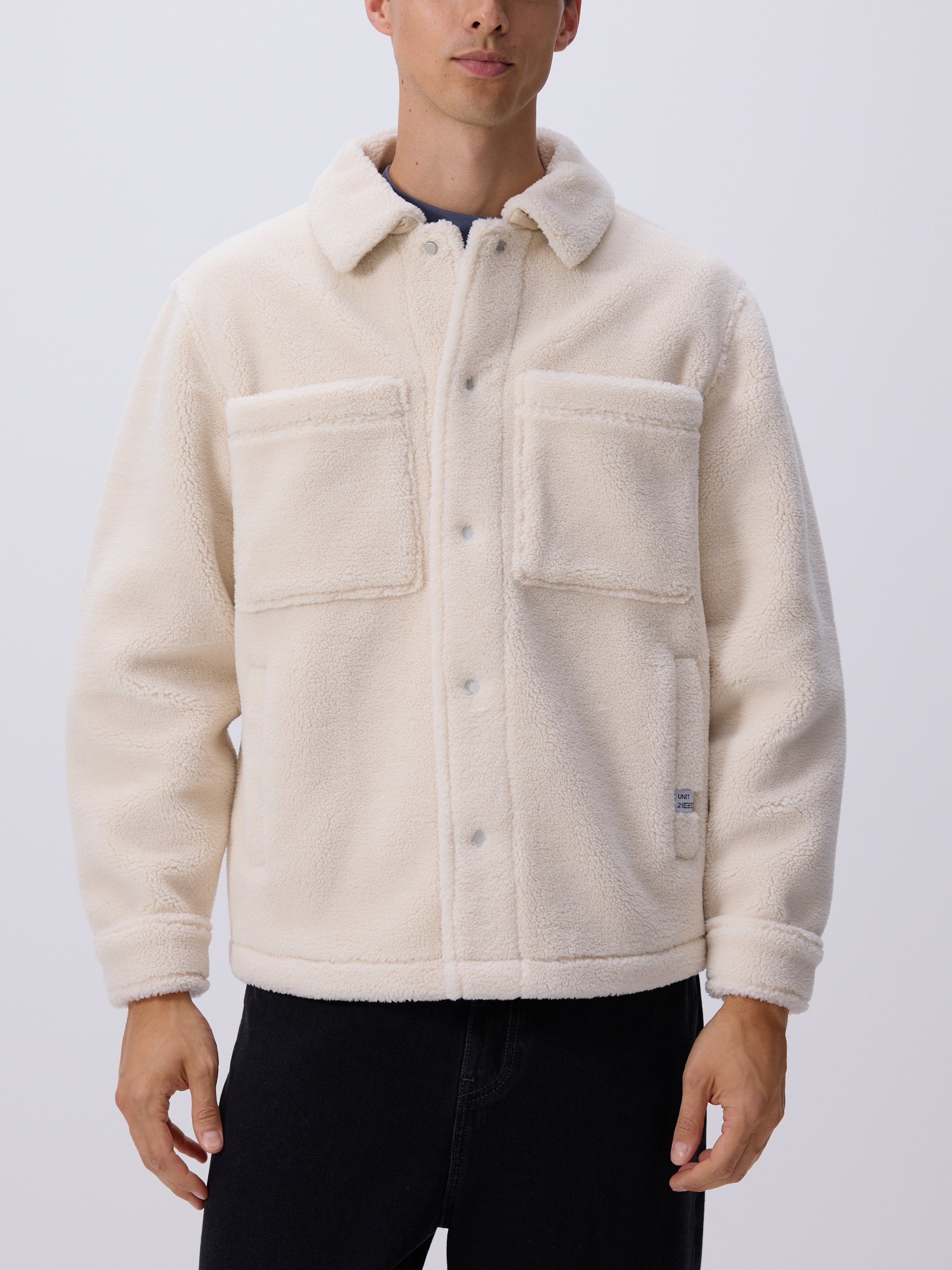 Sherpa-Jacke mit Kragen