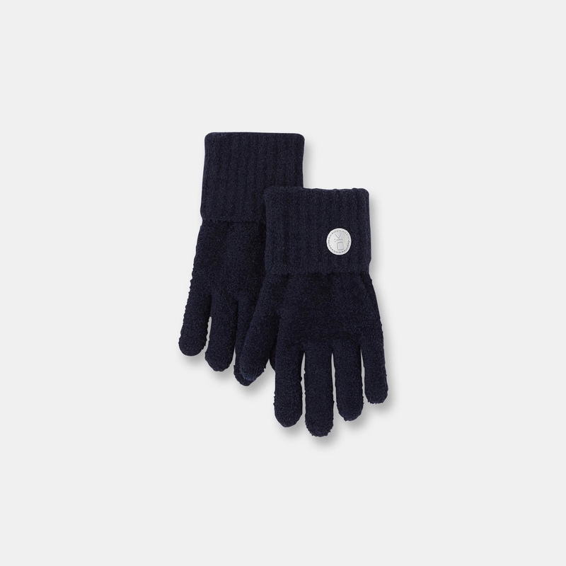 Gants en tricot hyper stretch bleu fille