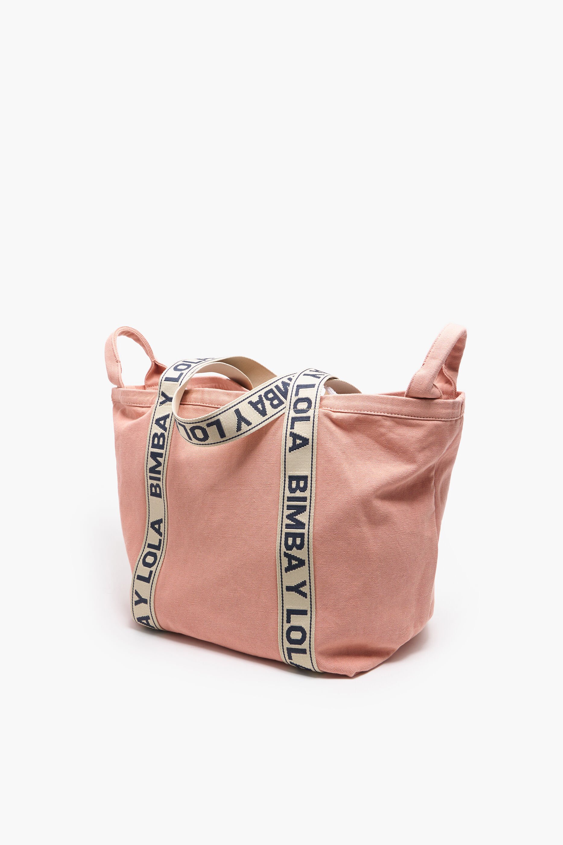 Sacola de compras tamanho XL em lona rosa