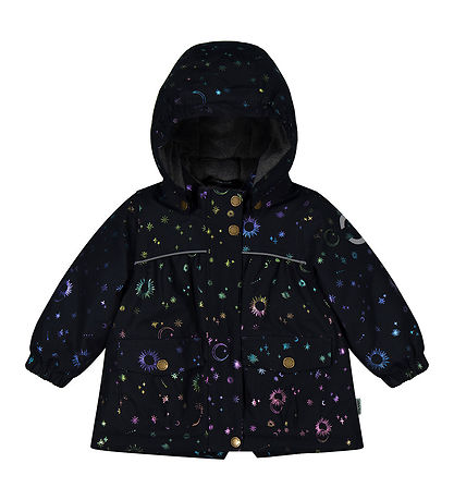 Mikk-Line Winterjacke - Recycelt - Dark Navy m. Print