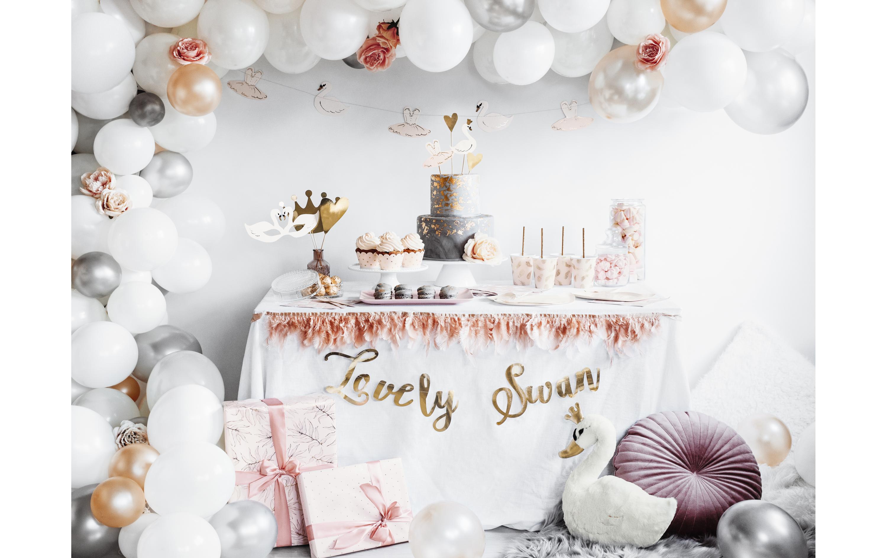 Geschenkpapier 70 x 200 cm, 2 Stück, Gold/HellrosaGeschenkpapier mit Mustern
