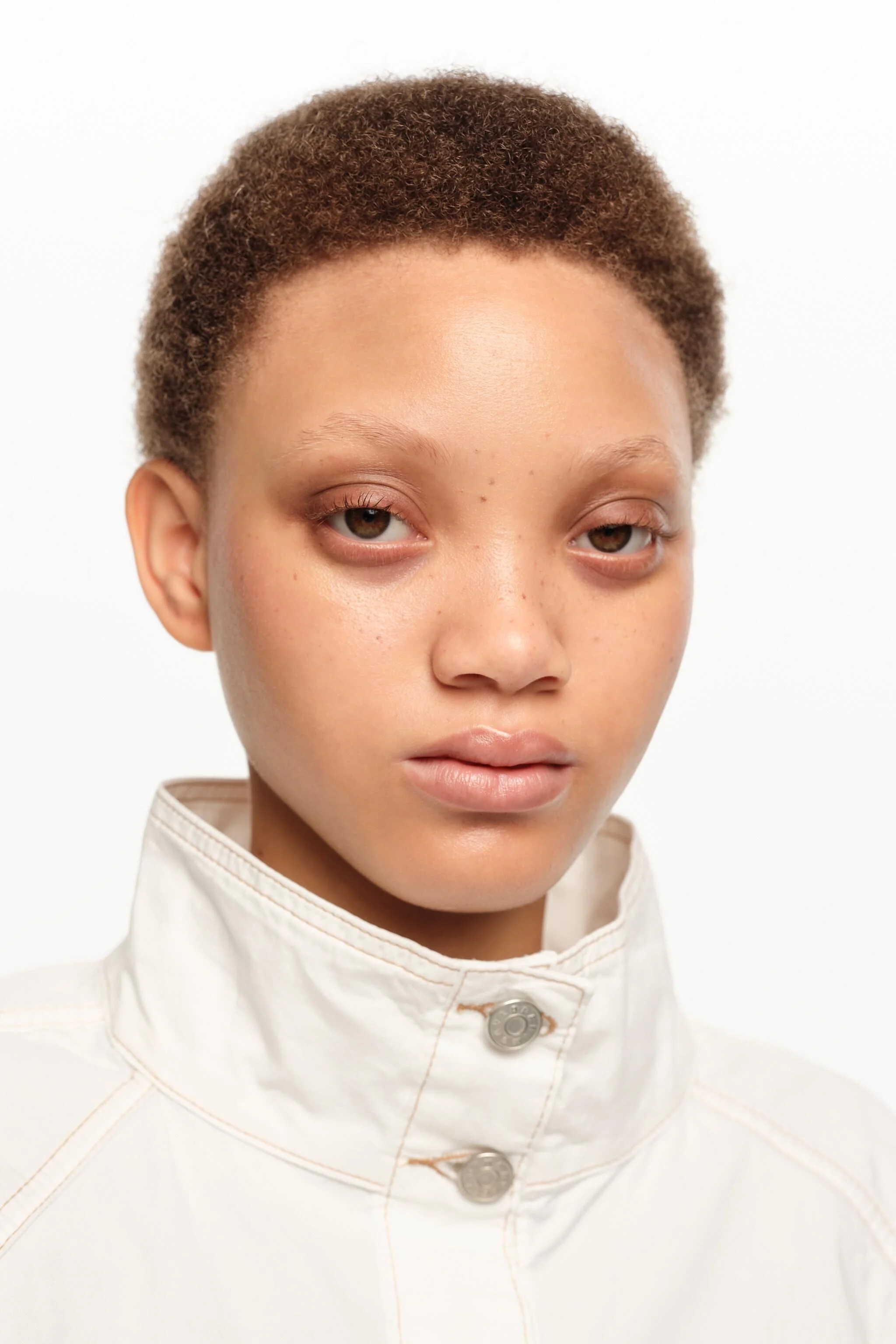 Jaqueta oversized de algodão lavado off-white