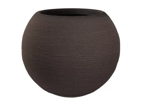 Vase en résine pour plantes d'intérieur et d'extérieur, design sphère ronde d.40x33h Botticelli Marron