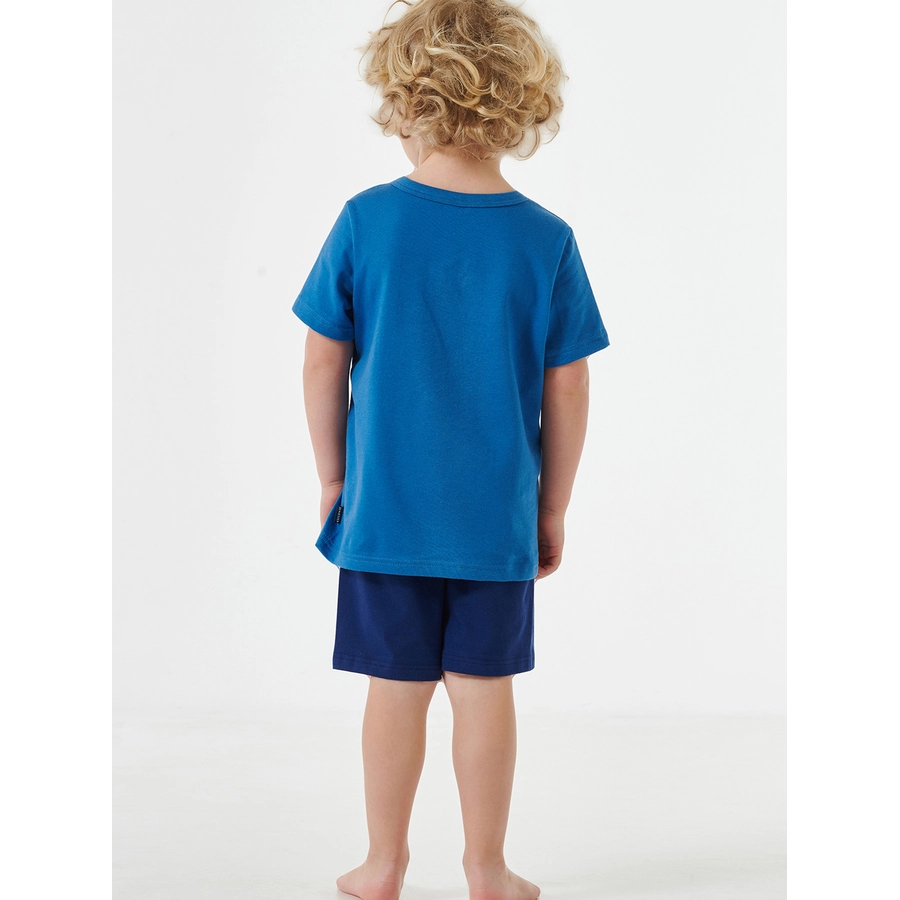 Schiesser Pyjama Natural Love Organic Cotton blau