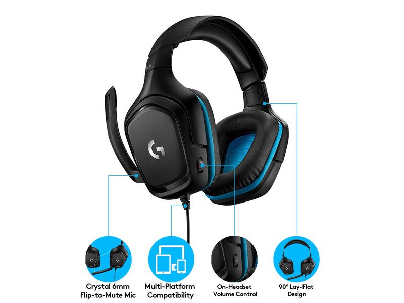 Logitech Headset G432 7.1 Surround Schwarz Over-Ear Gaming-Headset