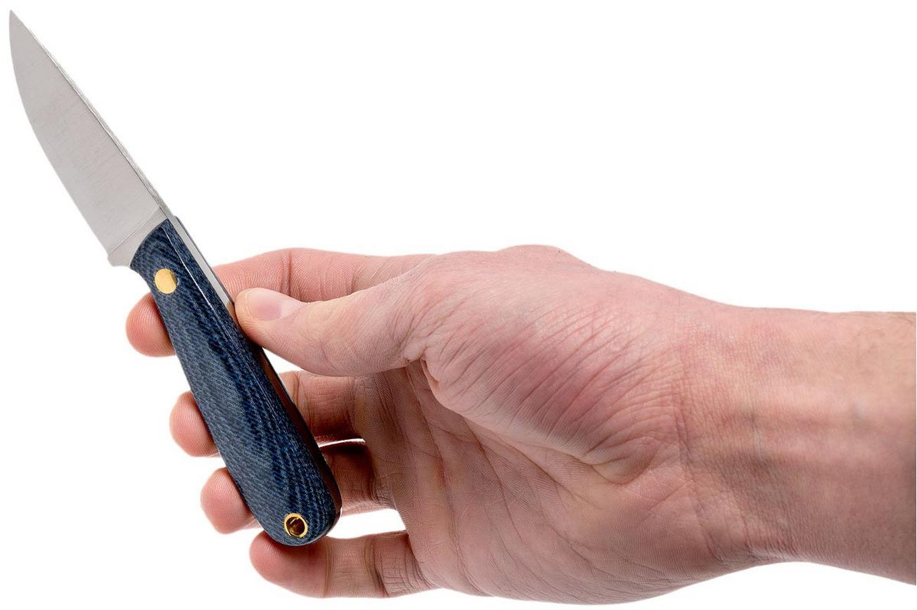 Brisa Necker 70 Ringo, jeans micarta, leather sheath 9821