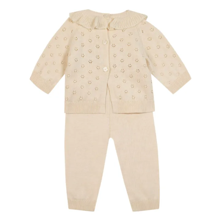 Bonton Cardigan Ajouré Cola | Ecru
