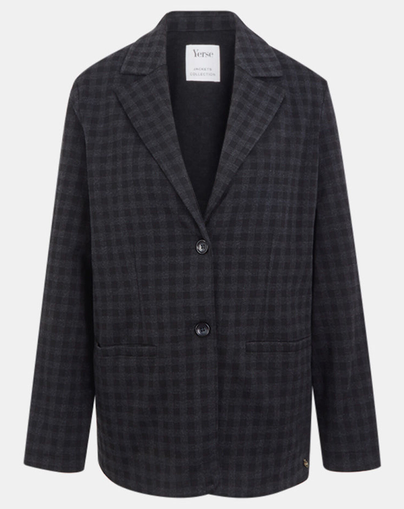 Yerse Veste droite Belfast à carreaux noir/gris