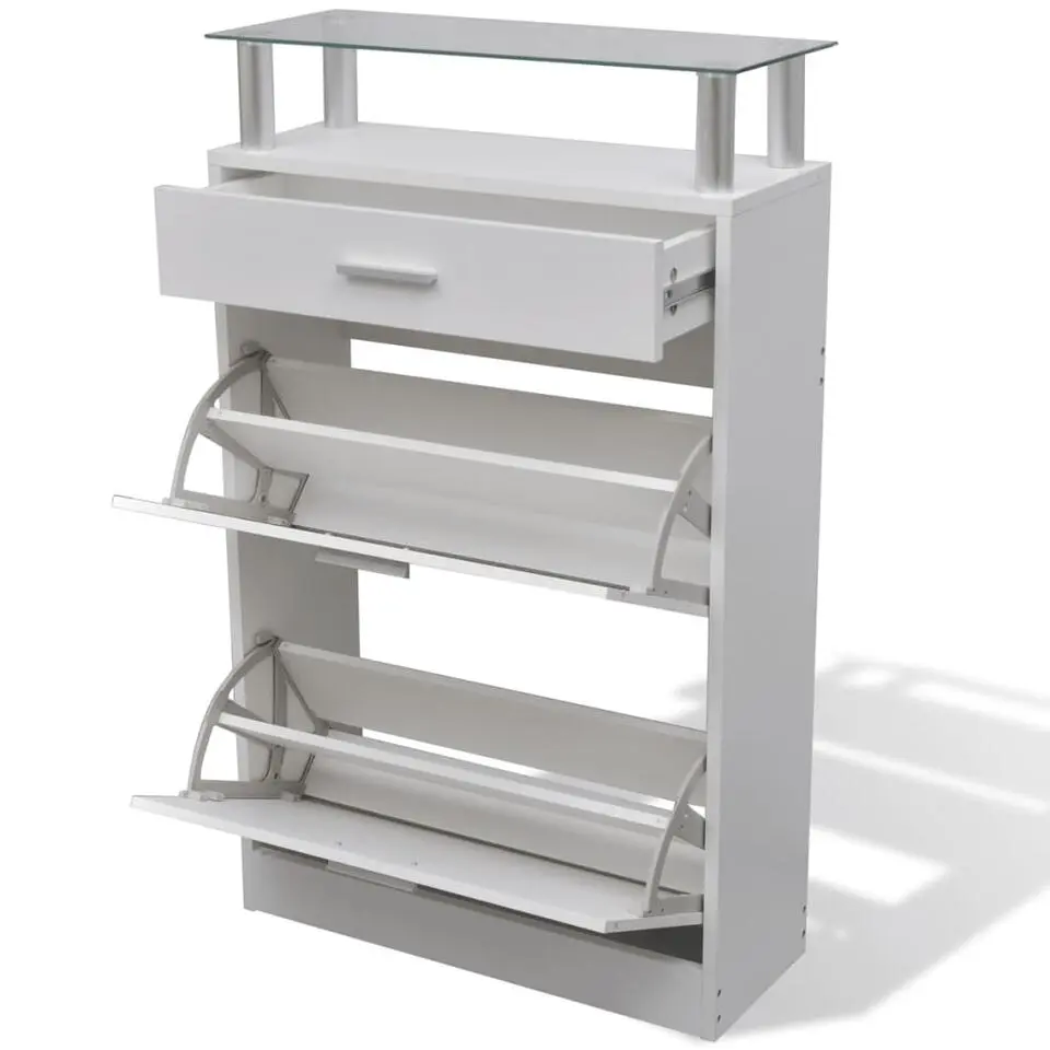 vidaXL - Houten Schoenenkast - Wit - Hout