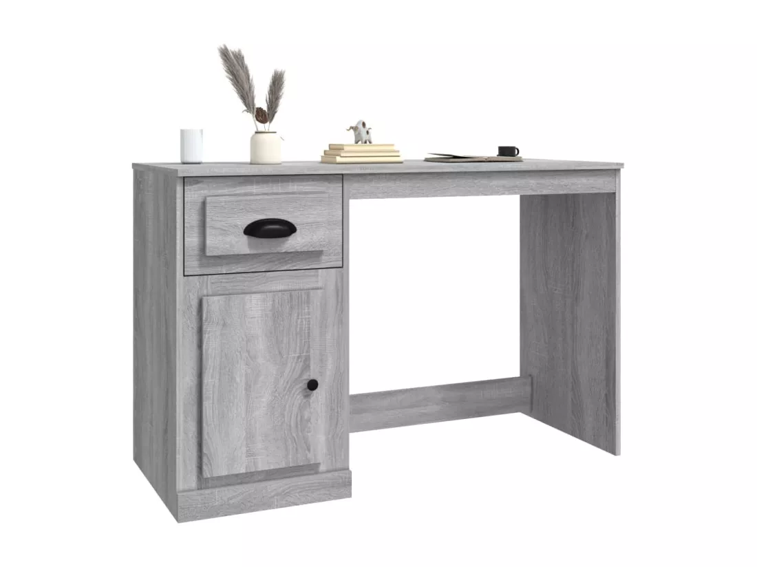 Bureau avec tiroir sonoma gris 115x50x75 cm bois d'ingénierie