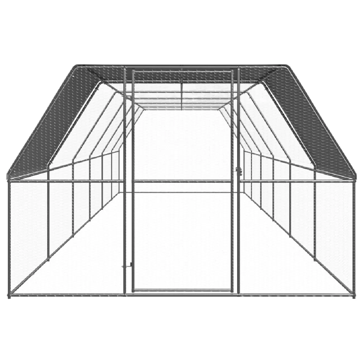 vidaXL Poulailler d'extérieur 3x12x2 m Galvanisé