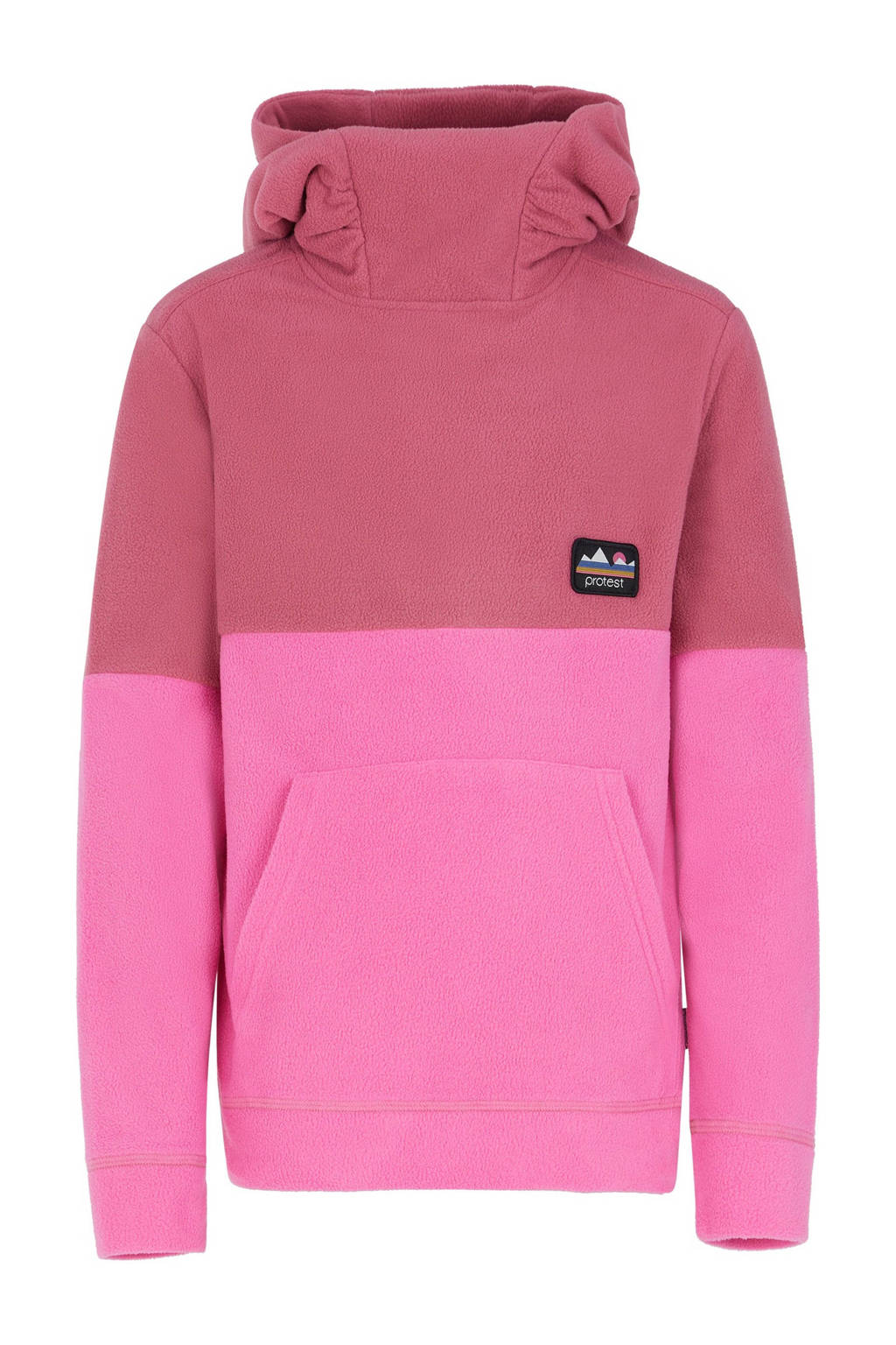 Protest hoodie felroze/donkerroze