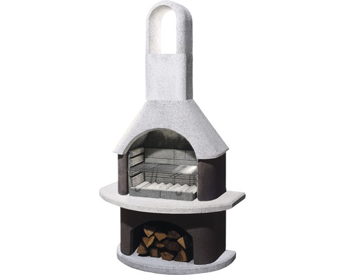 Buschbeck grillhaard Milano 65 x 110 x 203 cm betonstaal witbruin
