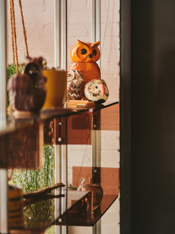 HKliving 70's Ceramic Owl voorraadpot roasted