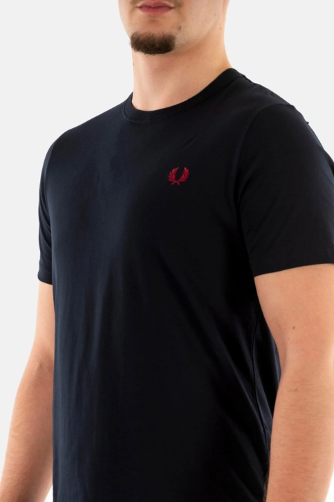 Tee shirt fred perry crew neck v73 navy burnt red