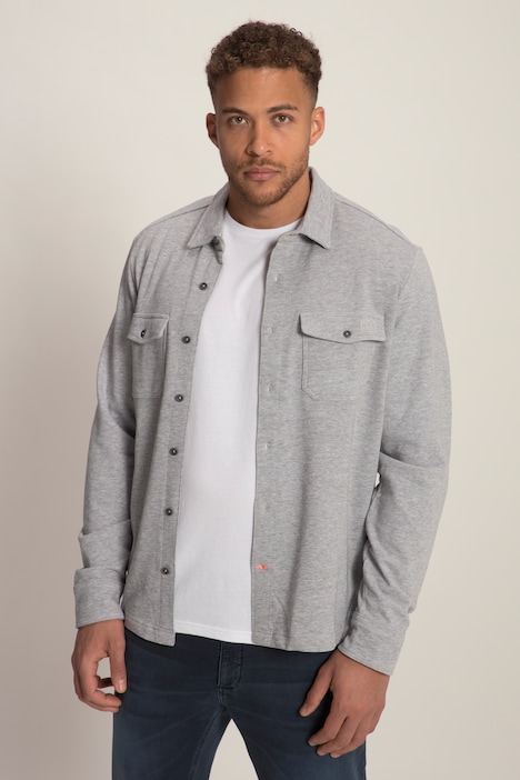 STHUGE Hemd, Overshirt, Sweat, Langarm, Modern Fit, Kentkragen, bis 8 XL