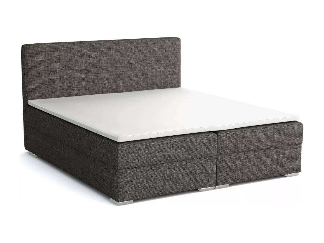 LIT BOXSPRING avec surmatelas Soler 200x200 cm, Lux 06 (Gris)