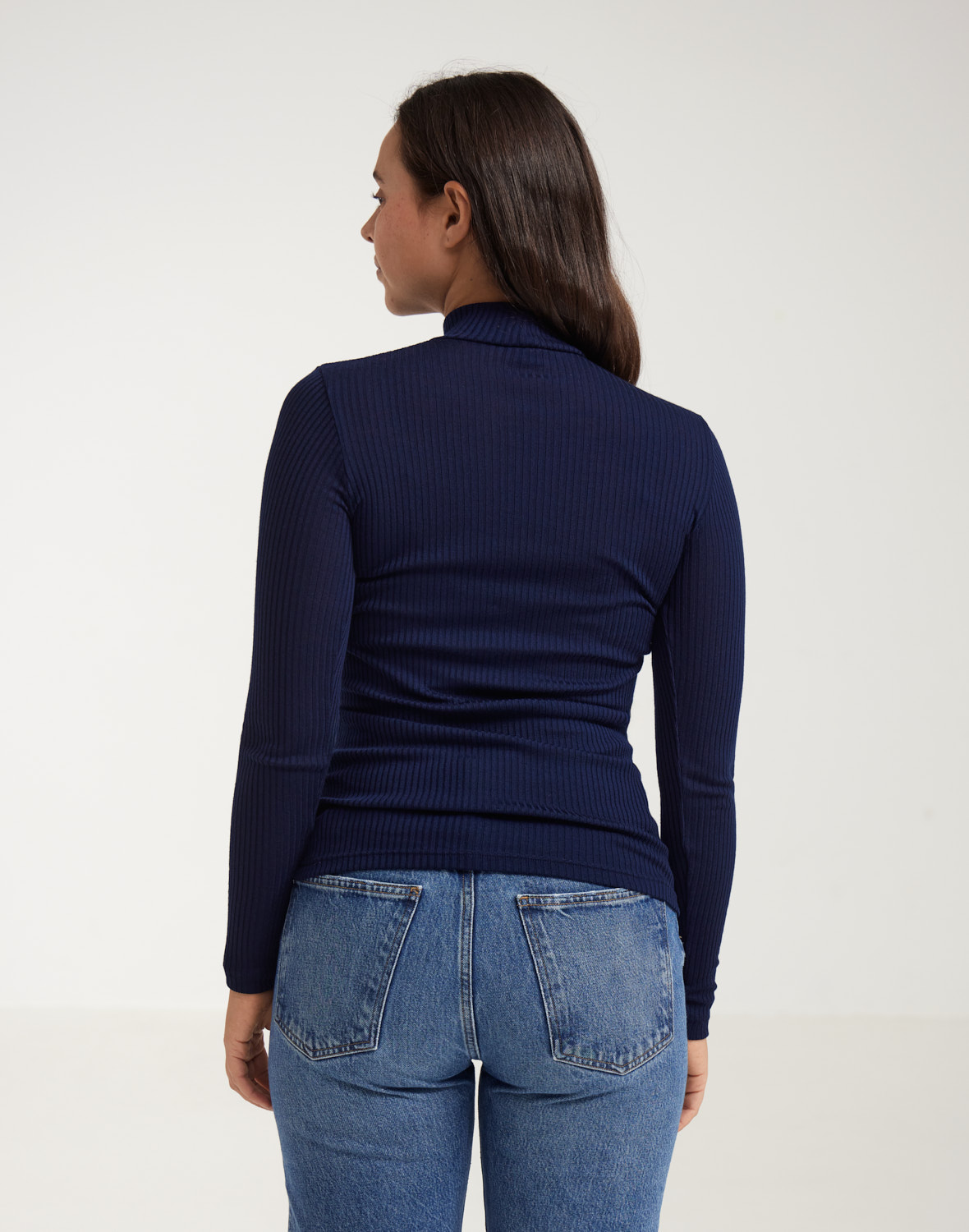 Shirt met hoge kraag van merinowol voor dames