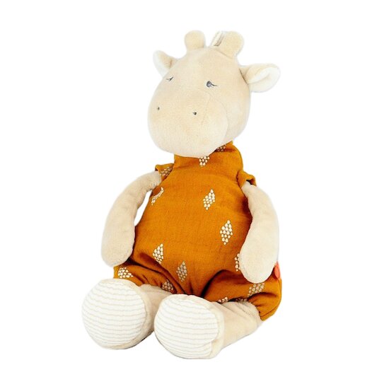 Tiga, Stegi & Ops Peluche small Tiga en Veloudoux et mousseline de coton BIO   Beige/ocre        de               Noukies