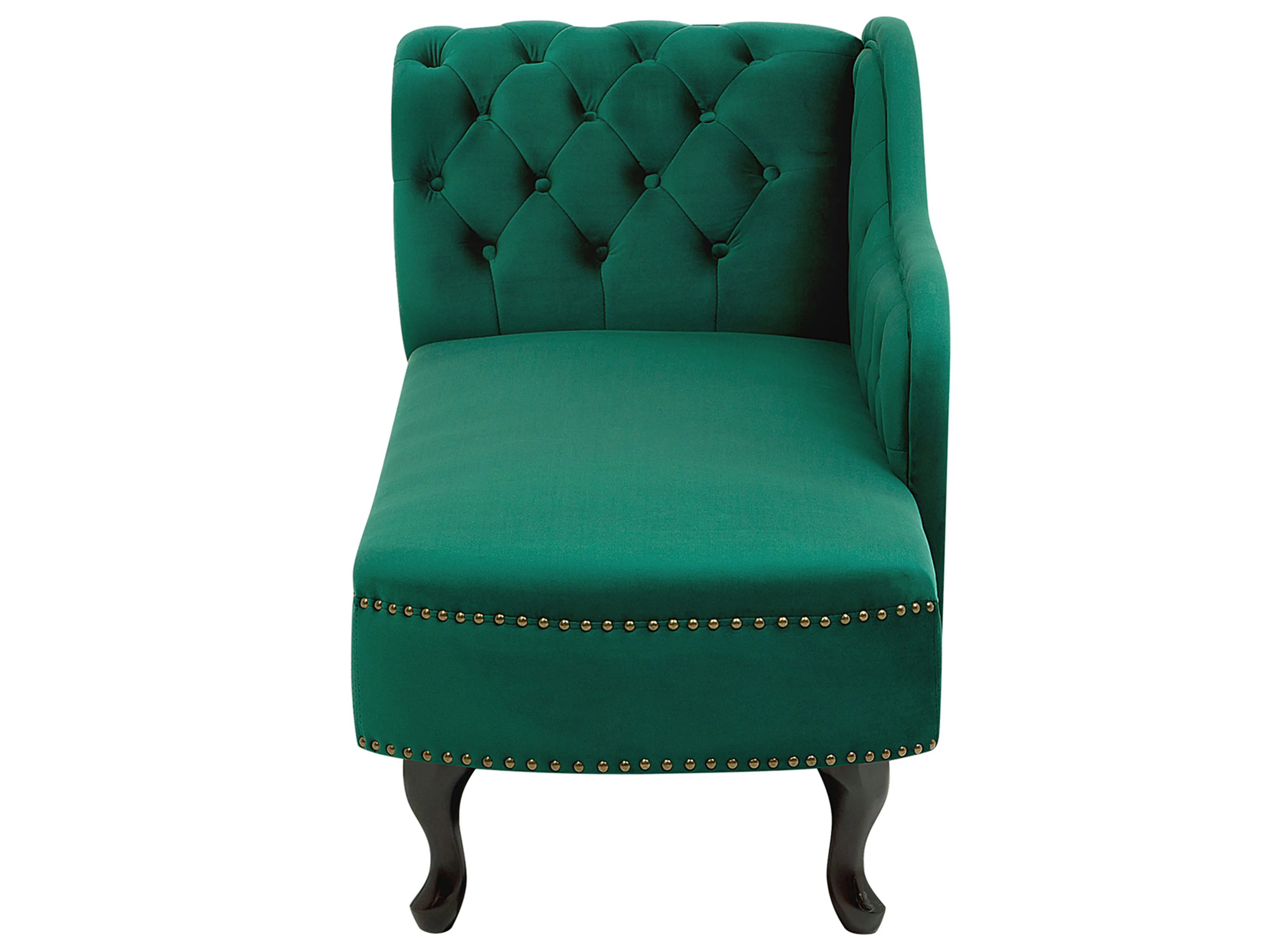 Linkszijdige chaise longue NIMES Fluweel Donkergroen