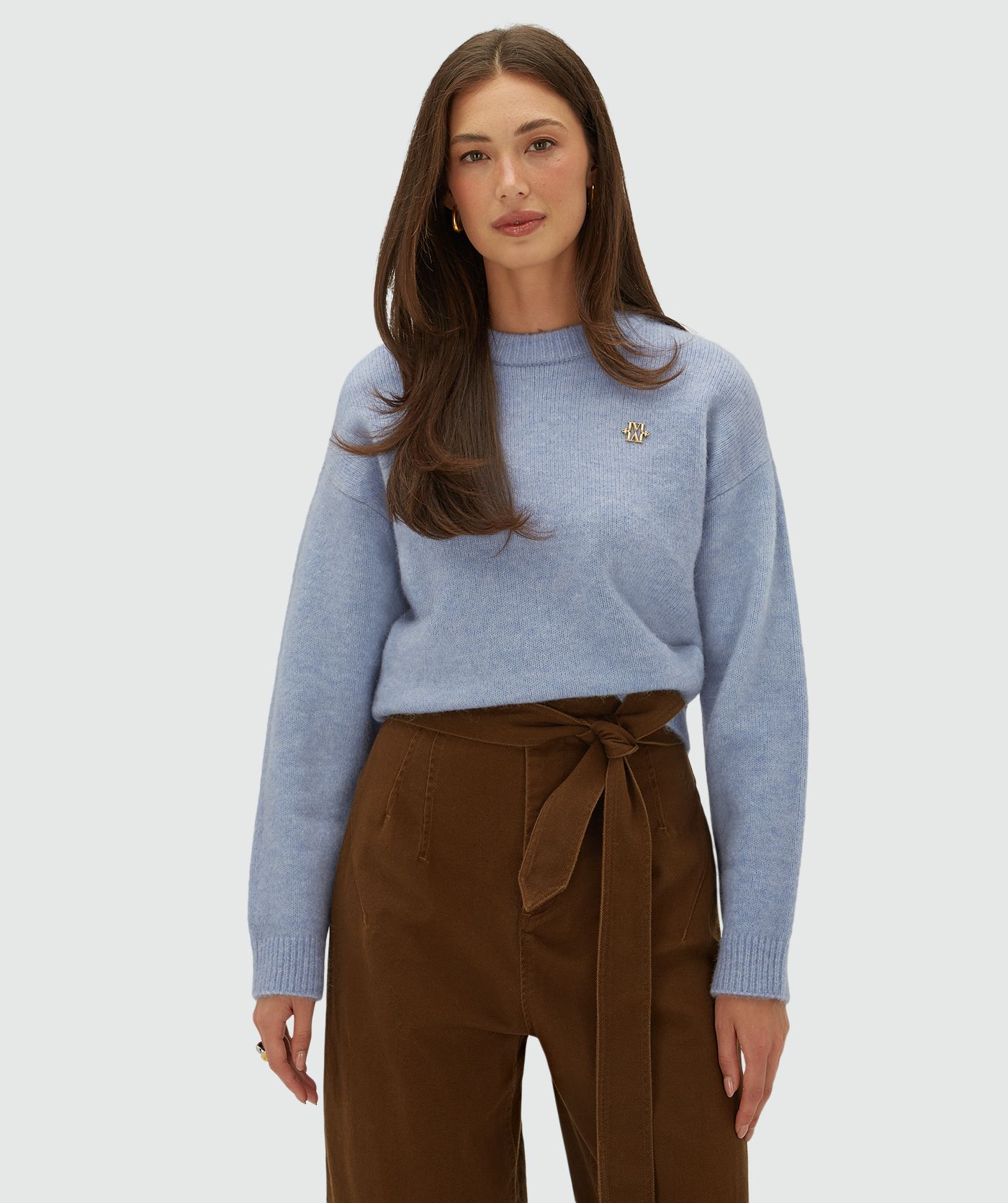 JV-IZE oversized trui - powder blue melange