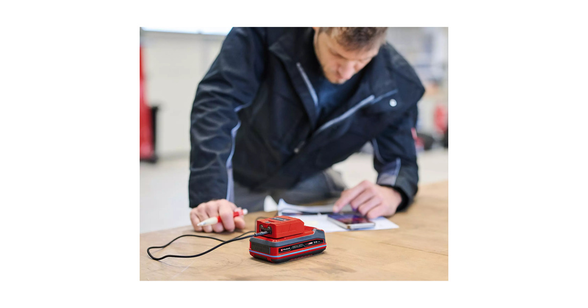 EINHELLAccu USB-Powerbank TC-CP 18 Li USB A/C-Solo adapter  (Rood, Accu en oplader niet inbegrepen)