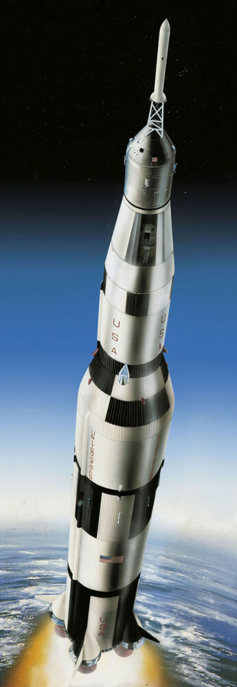 Geschenkset Apollo 11 Saturn V Rocket, Revell Modellbausatz mit Basiszubehör