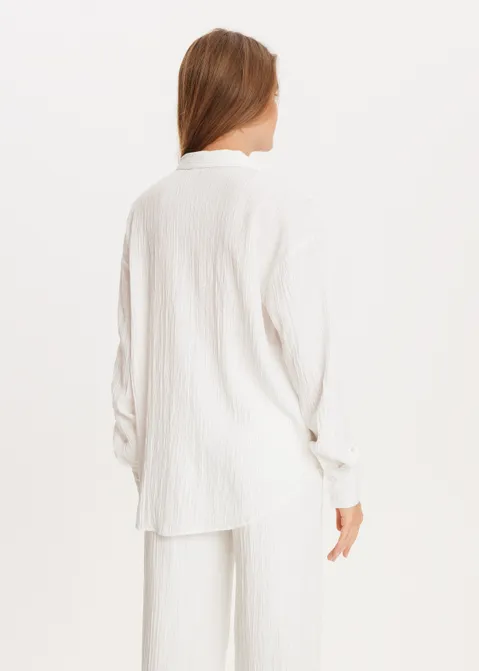 Blouse met structuur off-white (WIT.O)