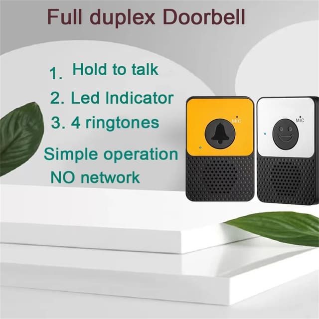 D30 Wireless Voice Intercom Dørklokkelydstyrke Justerbar To-vejs Talk