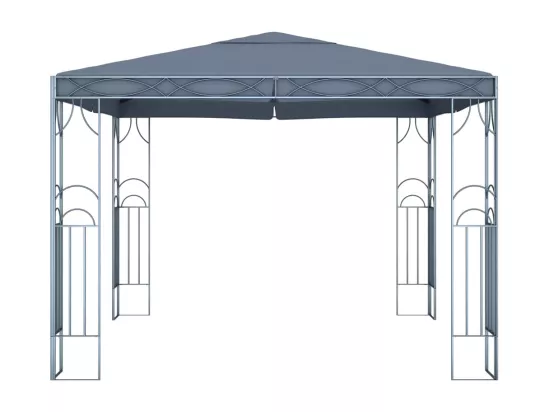 Tonnelle avec guirlande lumineuse à LED 300x300 cm Anthracite