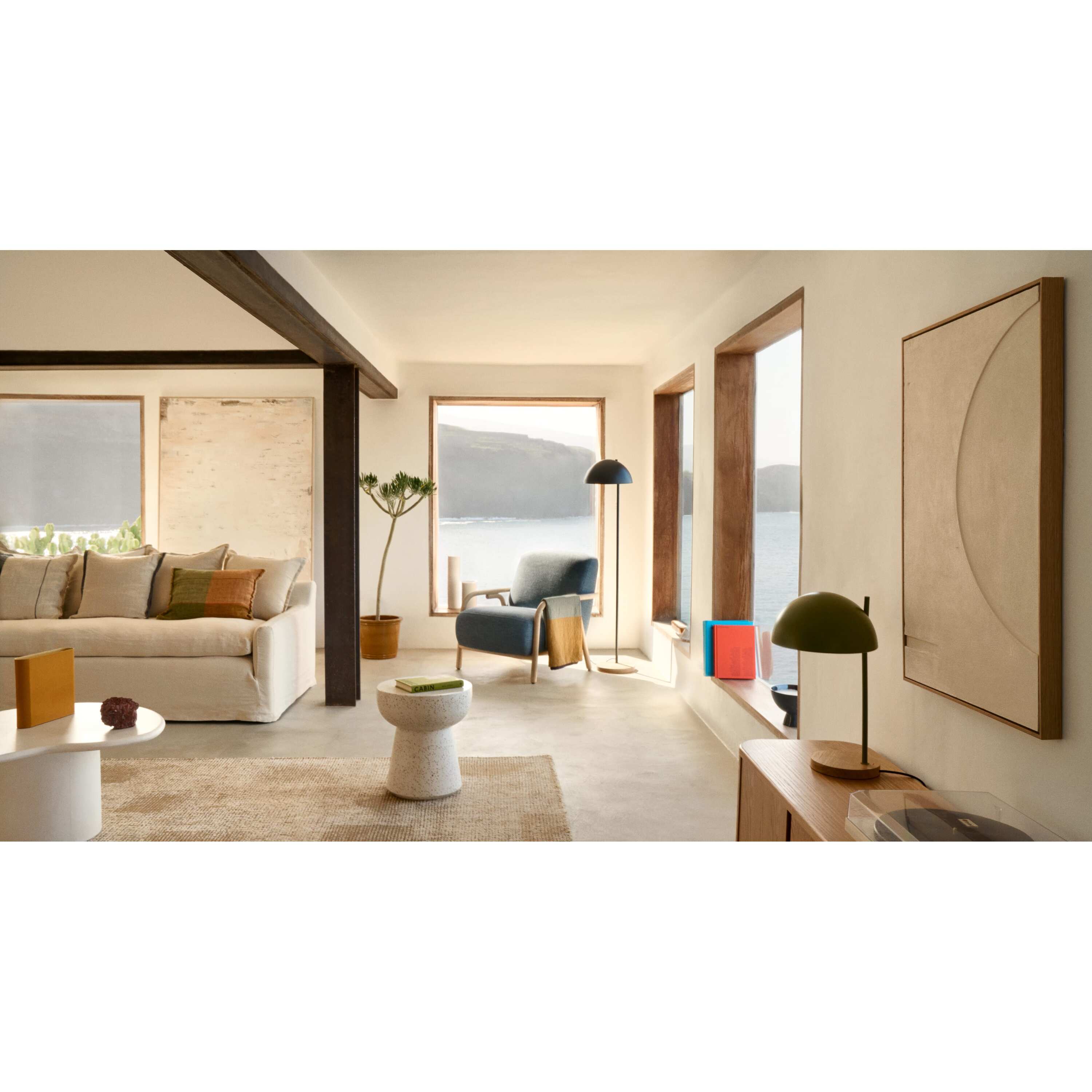 Kave Home - Abstract schilderij Silpa lichtbeige 200 x 120 cm