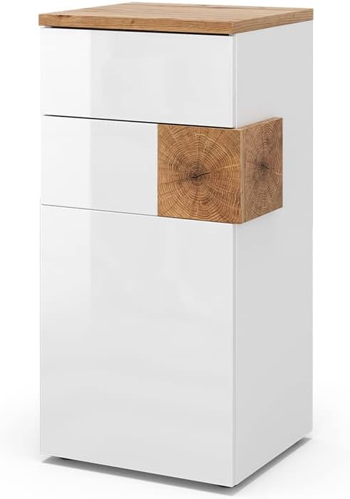 Vicco Midischrank Weiß Eden 40x84x37 cm - Die Badezimmermöbel, Viel Stauraum für Badutensilien