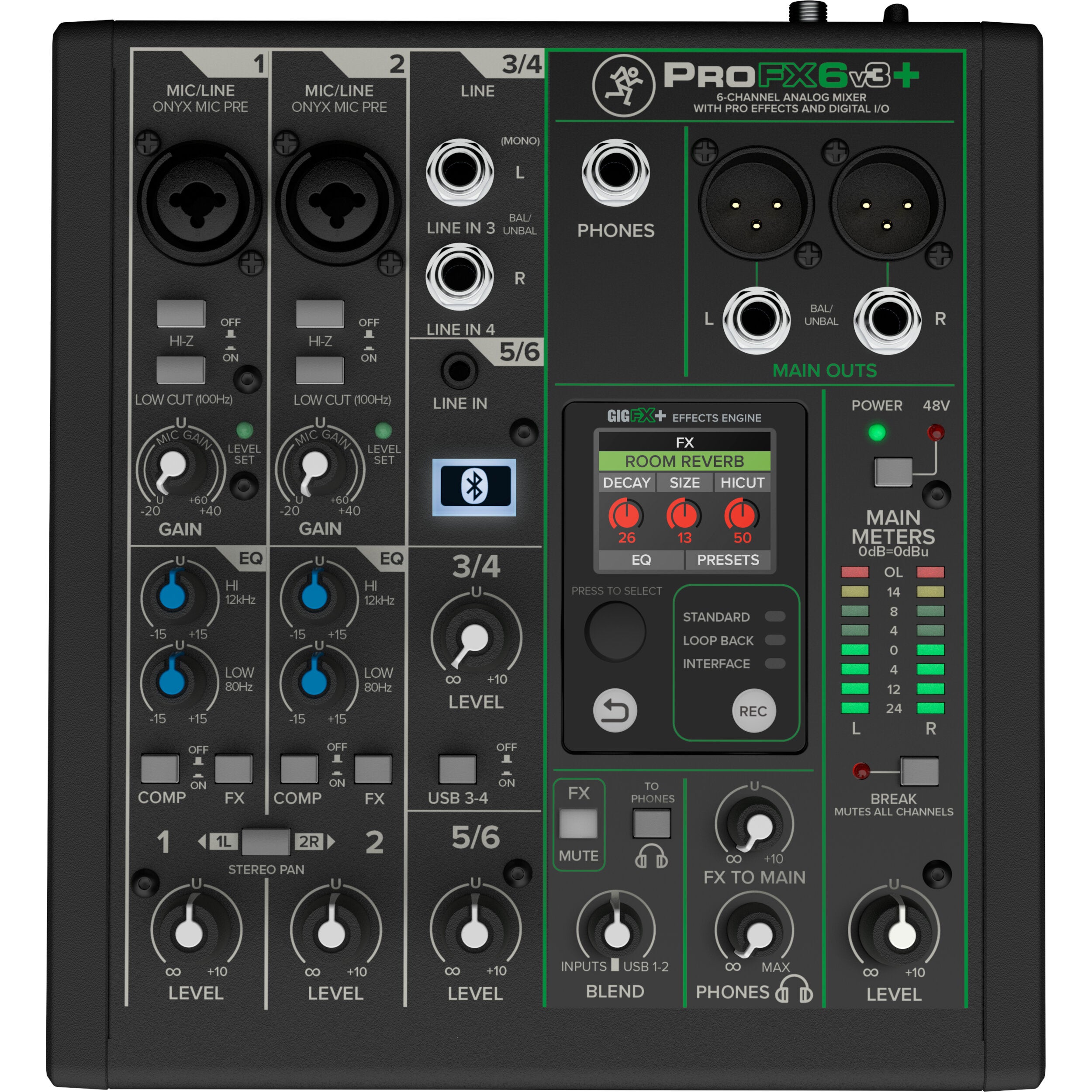 Mackie ProFX6v3+ FX-mixer met USB-interface
