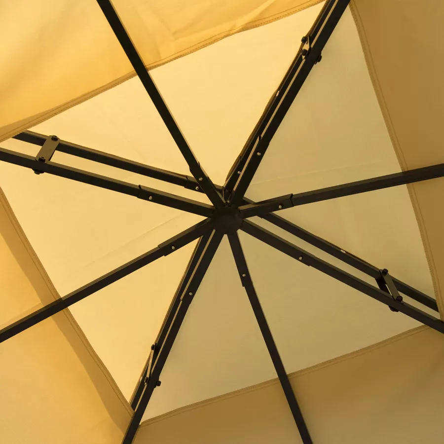 Outsunny Luxus Pavillon mit wasserabweisenden Dach gelb, schwarz