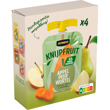 Jumbo Knijpfruit Appel Peer Wortel 4 x 90 g