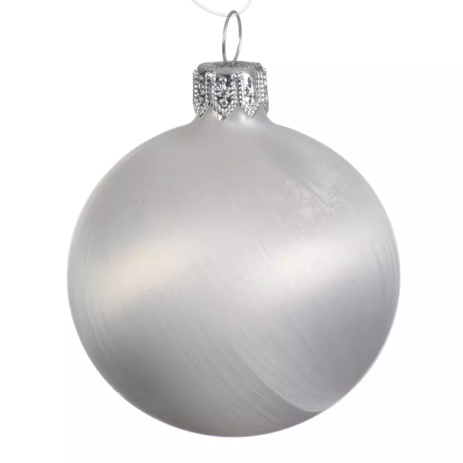 Lot de 6 boules de Noël (D80 mm) Arctique mate Blanc givré