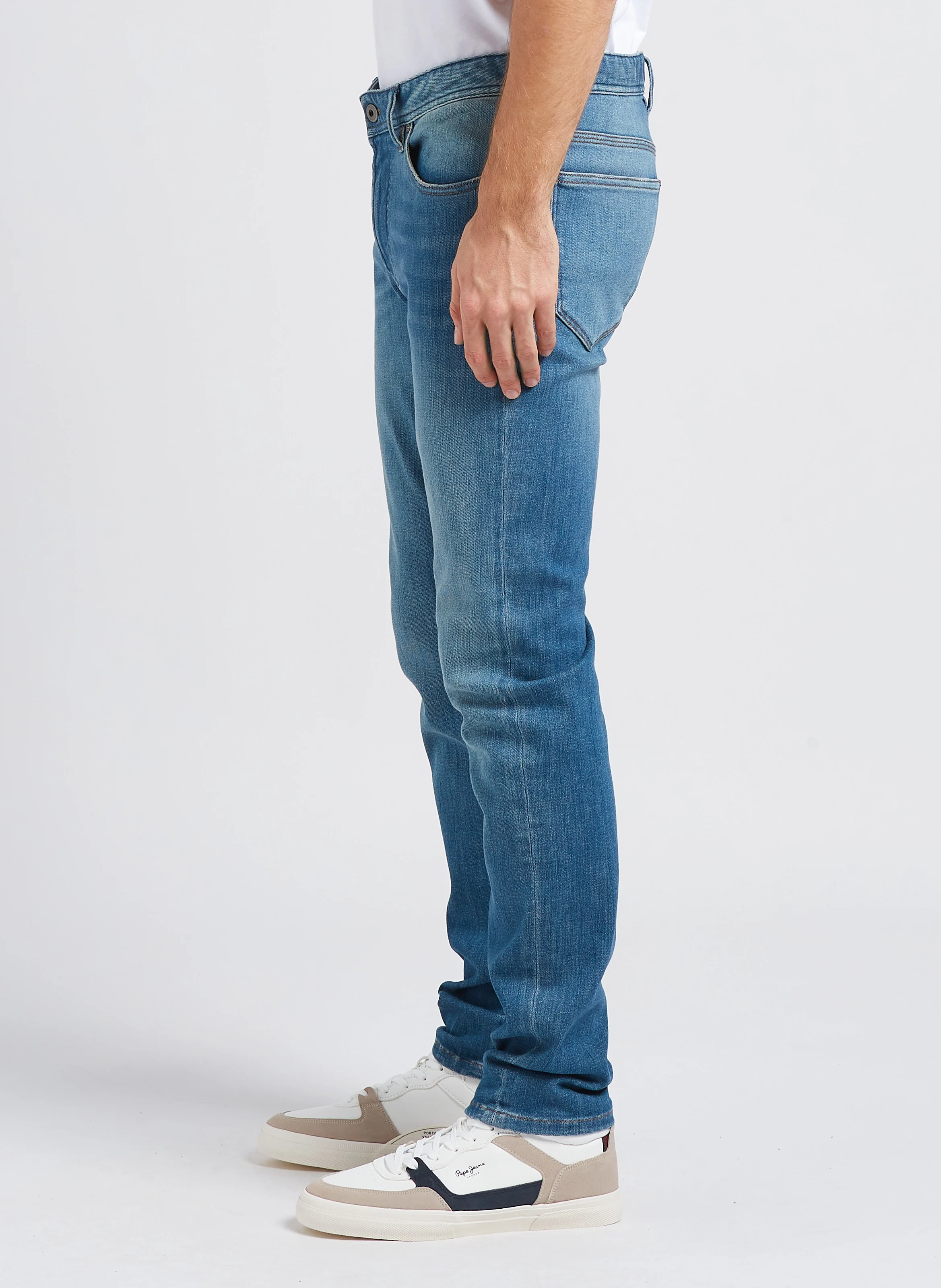 Jean slim en coton mélangé | Bleu
