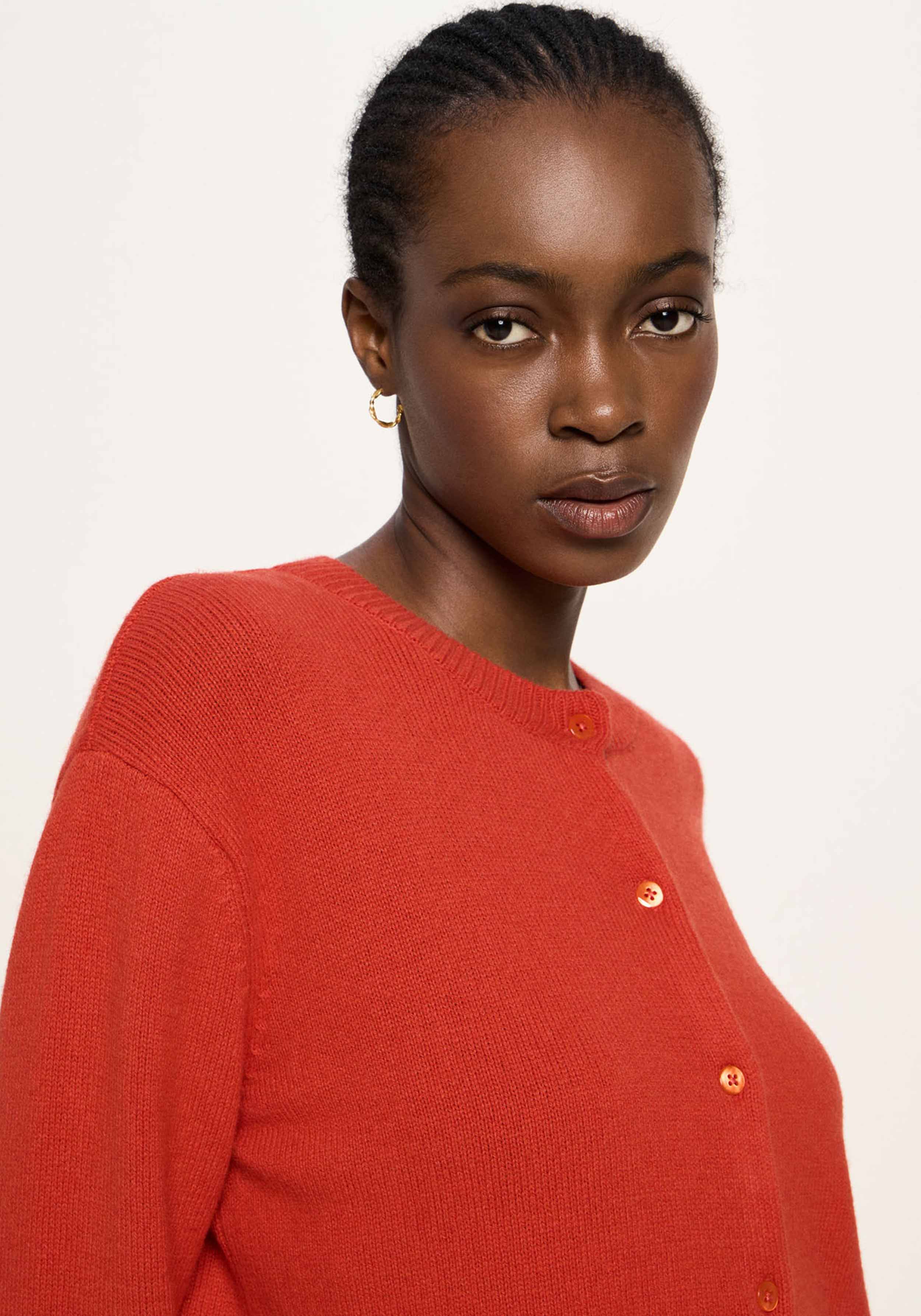 Lanius Boxy Strickjacke Red Alert