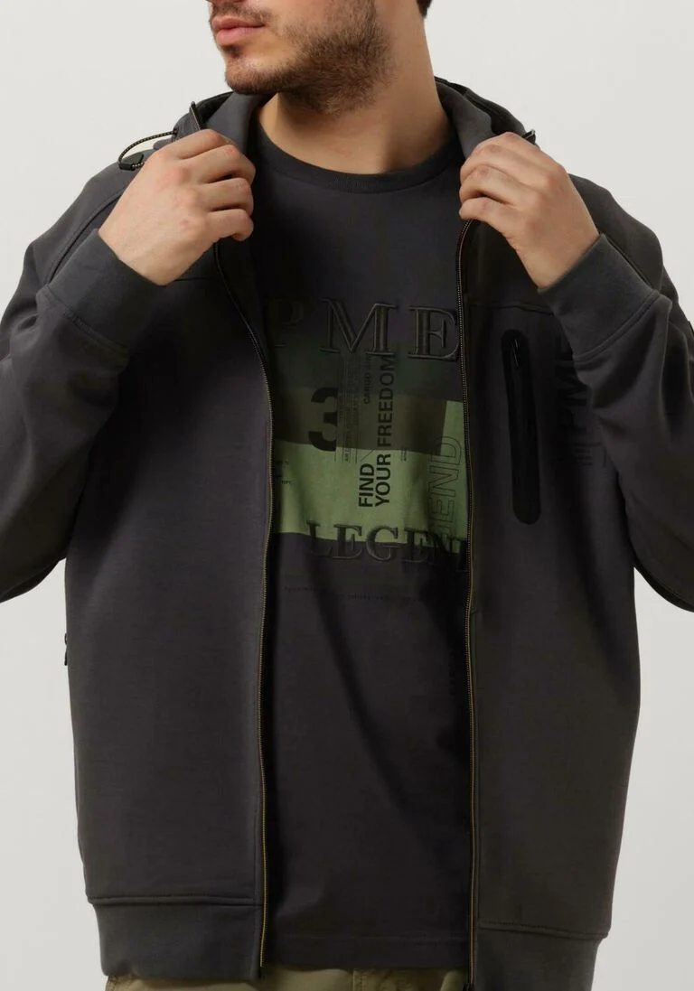 PME LEGEND donkerblauwe pme legend jack zip jacket interlock sweat