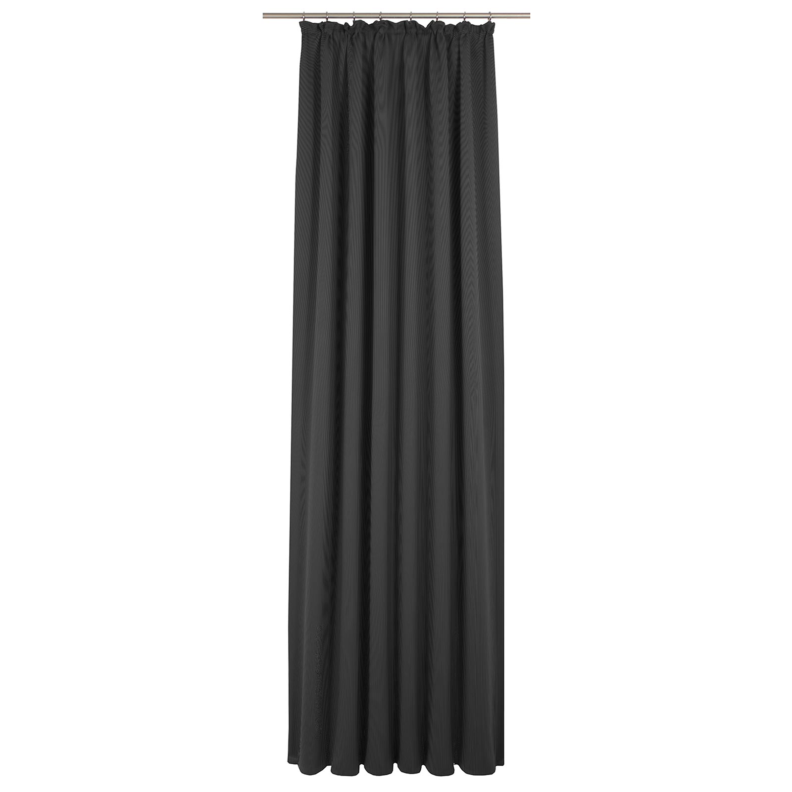 Einzelschal UNI COLLECTION - schwarz - mit Kräuselband - 145x145 cm