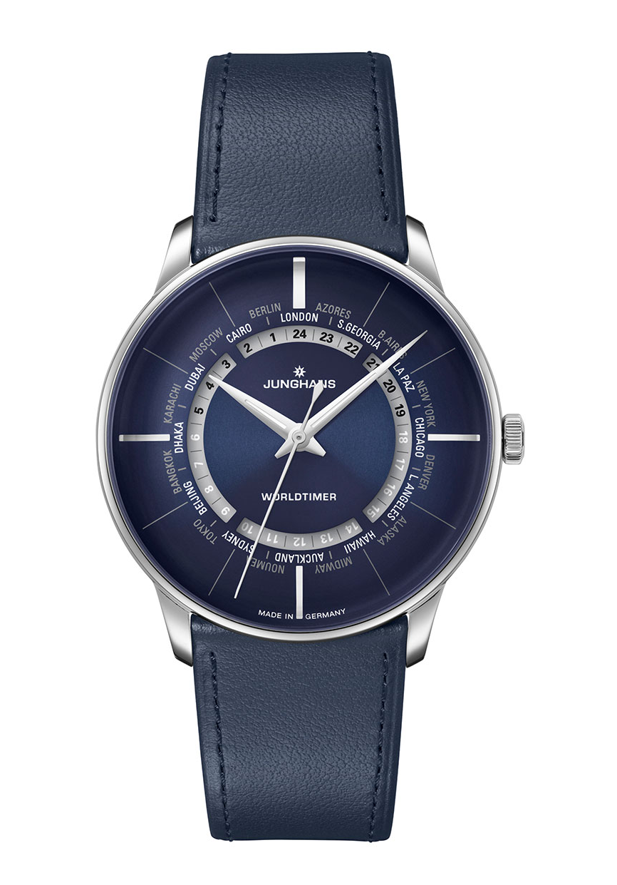 Junghans Meister Worldtimer Saphir Herrenuhr Blau